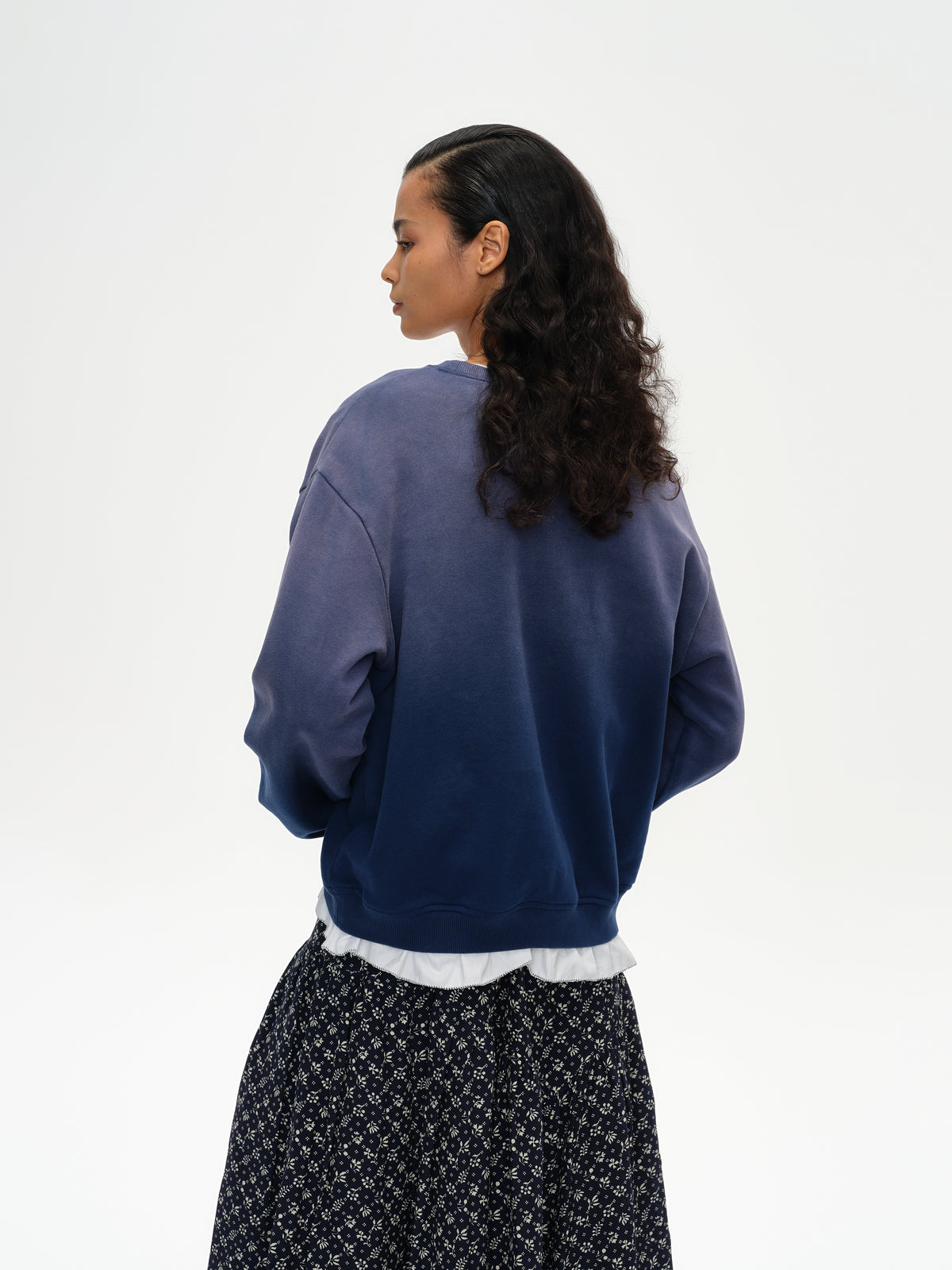 Ruffled Patchwork Oversized Sweatshirt