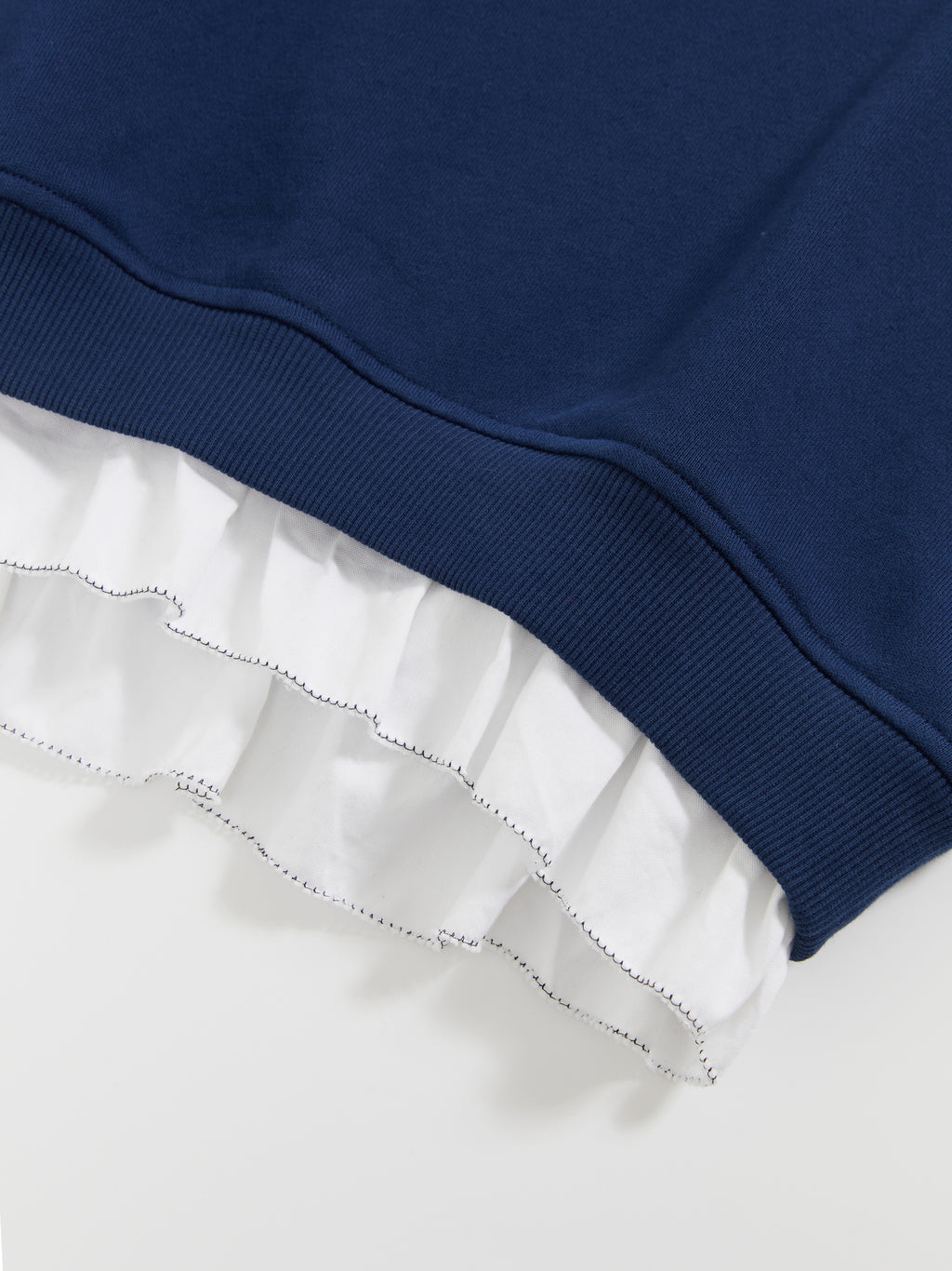 Ruffled Patchwork Oversized Sweatshirt