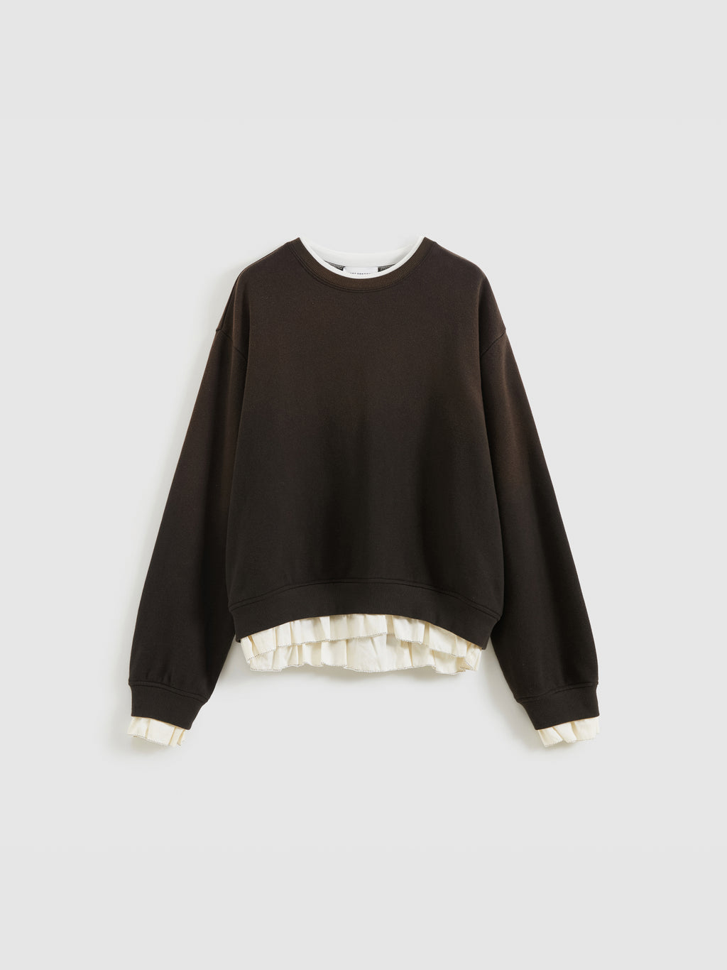 Ruffled Patchwork Oversized Sweatshirt