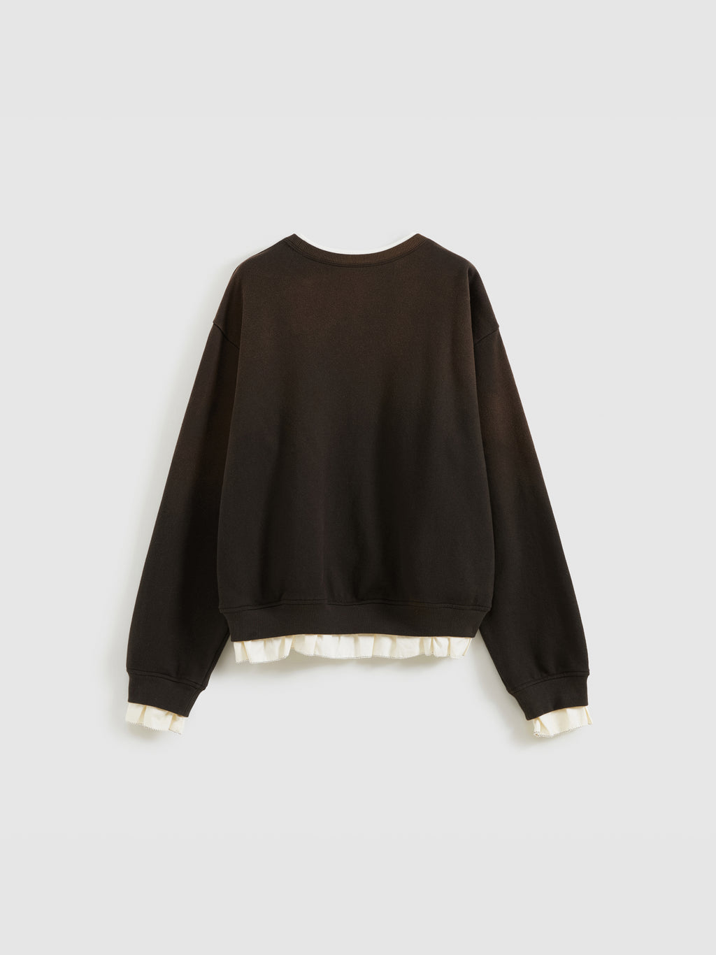 Ruffled Patchwork Oversized Sweatshirt