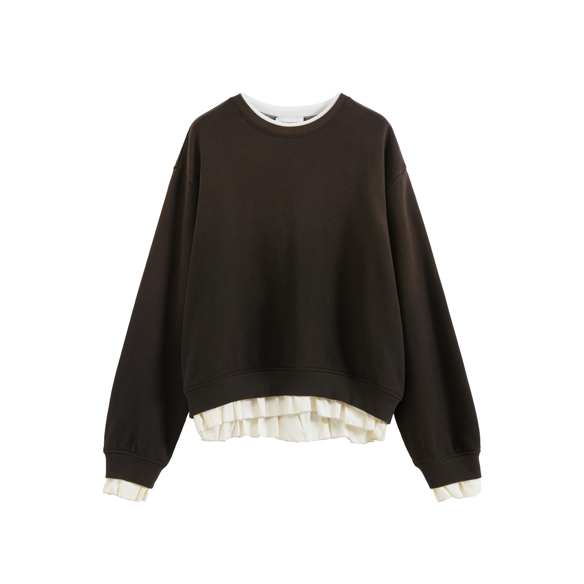 Ruffled Patchwork Oversized Sweatshirt
