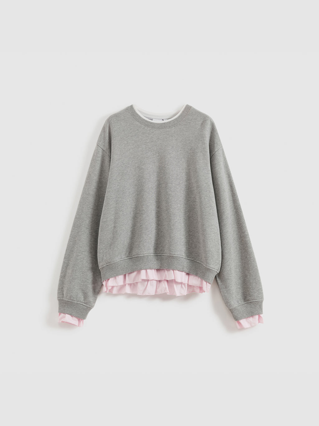 Ruffled Patchwork Oversized Sweatshirt