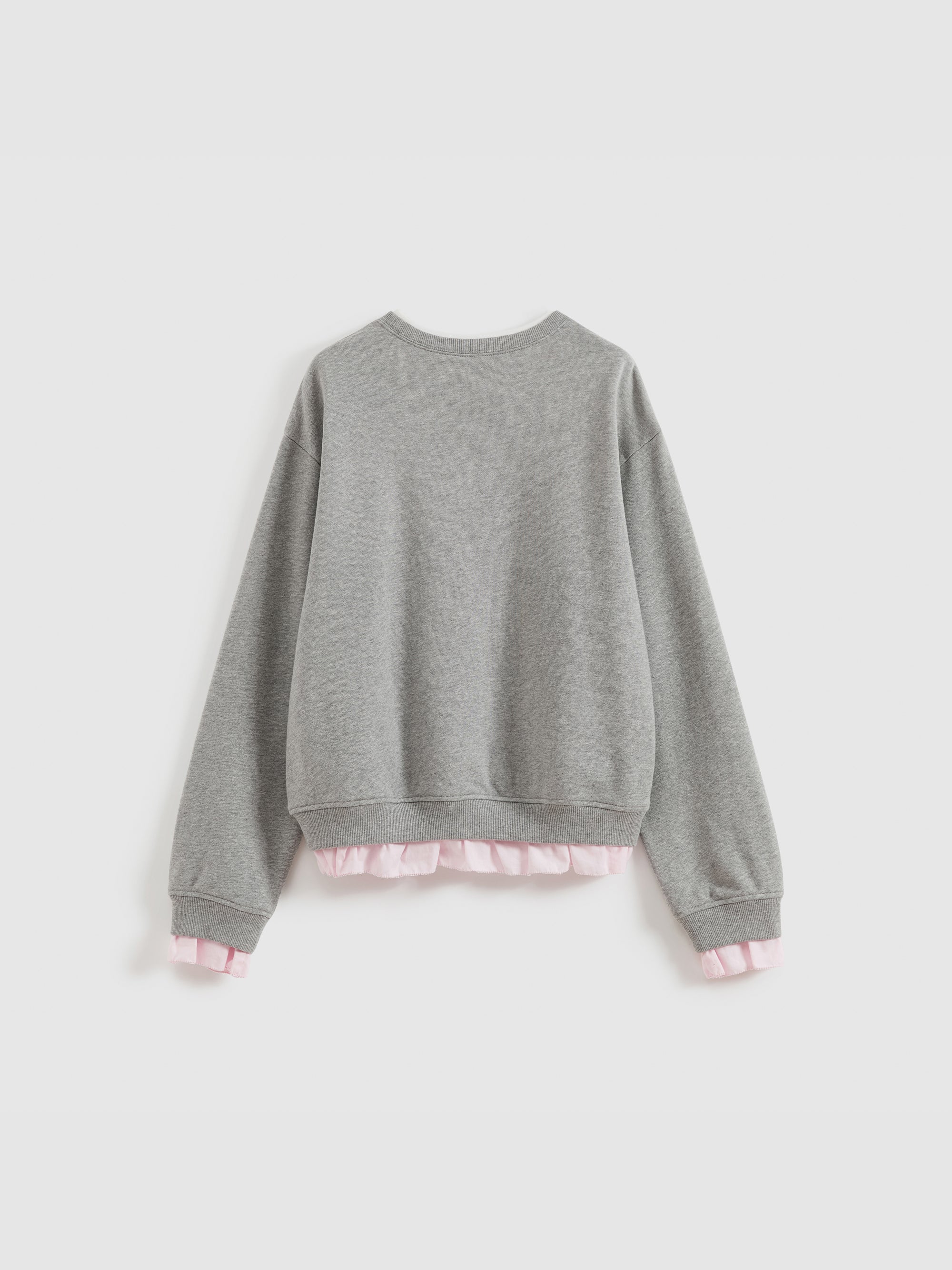 Ruffled Patchwork Oversized Sweatshirt