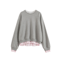 Ruffled Patchwork Oversized Sweatshirt