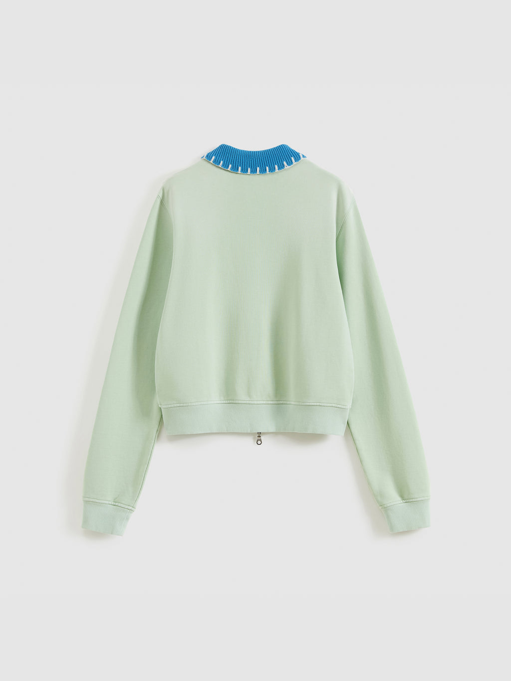 Vintage Washed Knit Collar Sweatshirt