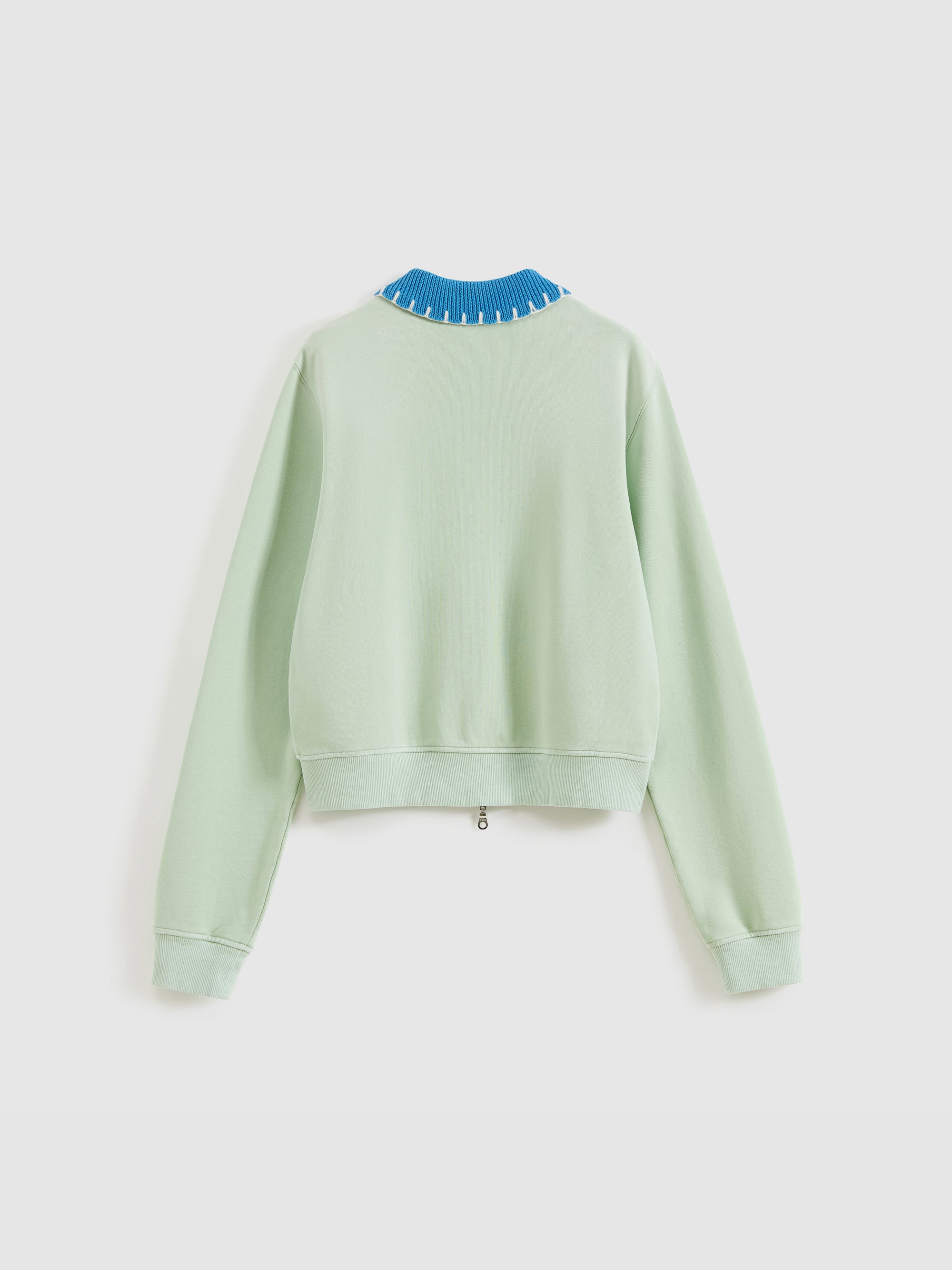 Vintage Washed Knit Collar Sweatshirt