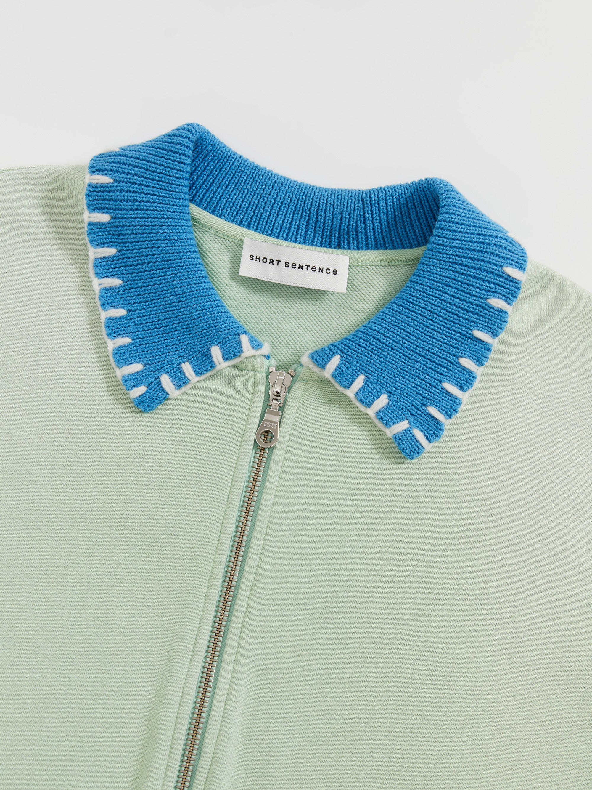Vintage Washed Knit Collar Sweatshirt