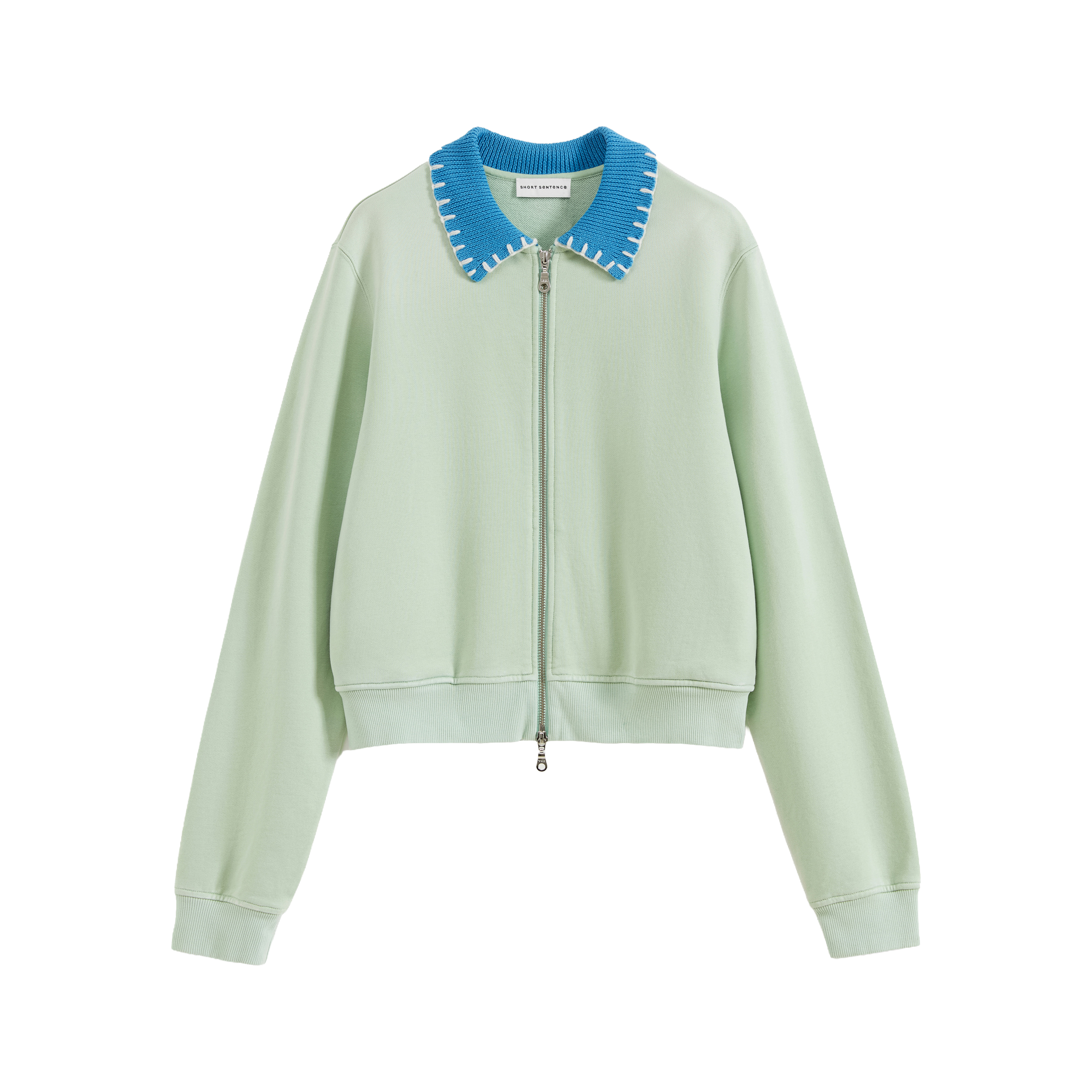Vintage Washed Knit Collar Sweatshirt