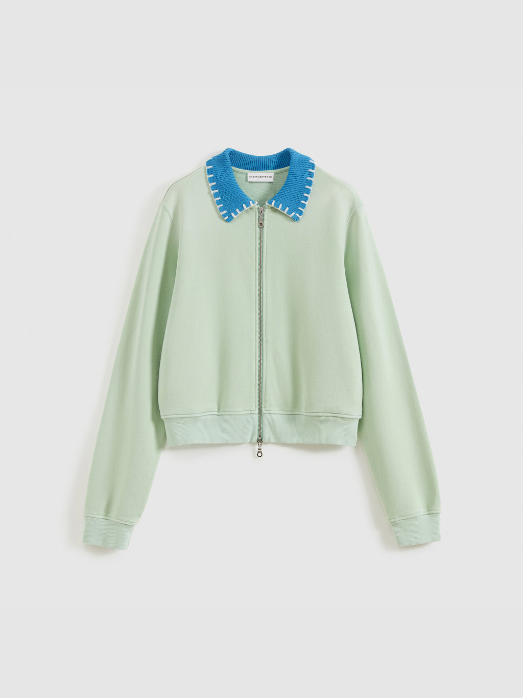 Vintage Washed Knit Collar Sweatshirt