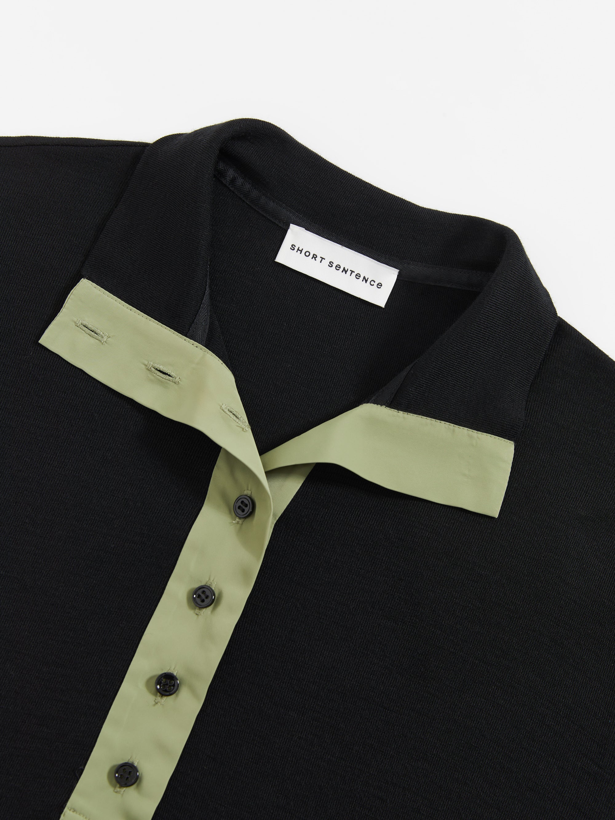 Patchwork Stand Collar Top