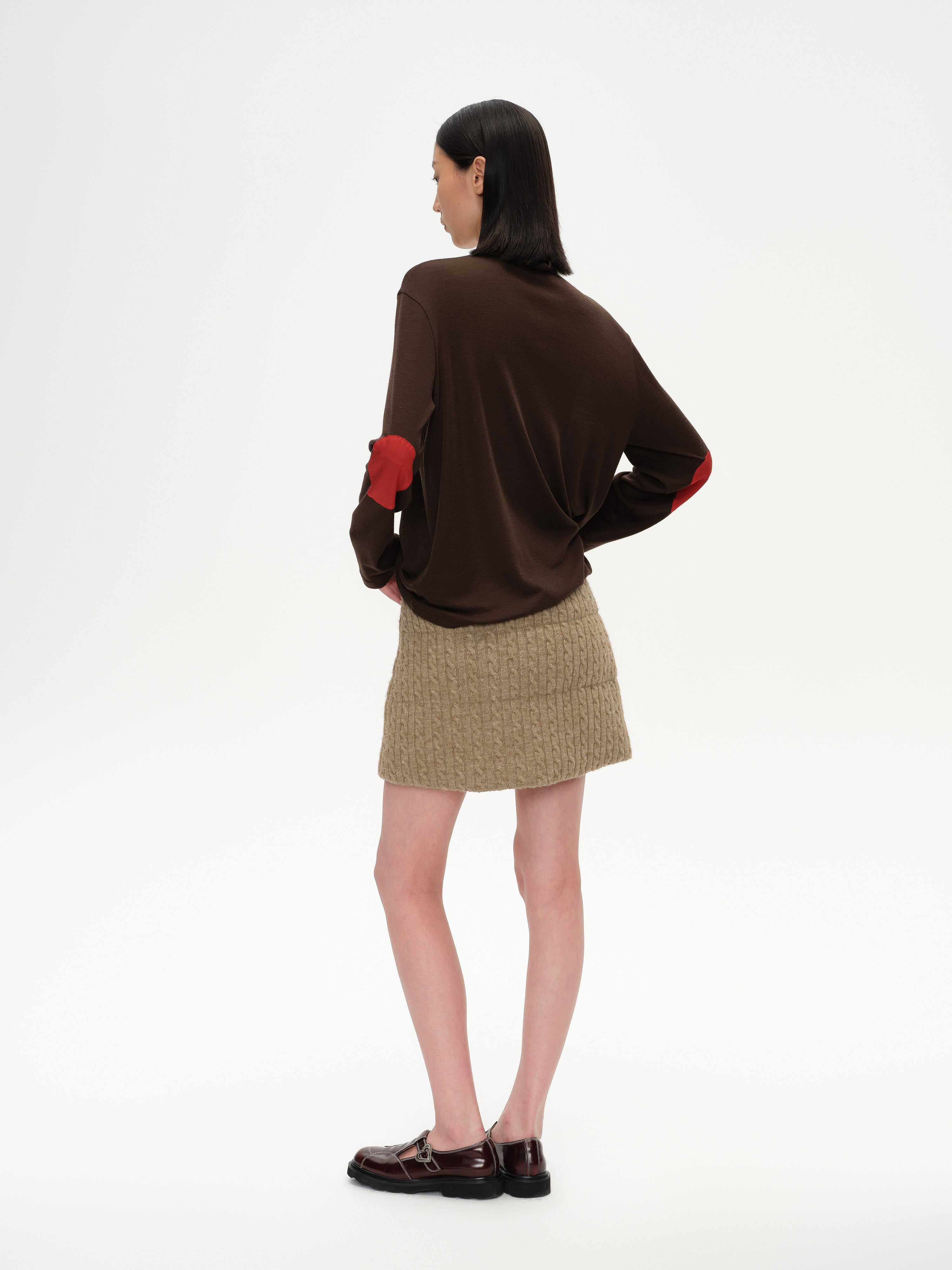 Patchwork Stand Collar Top