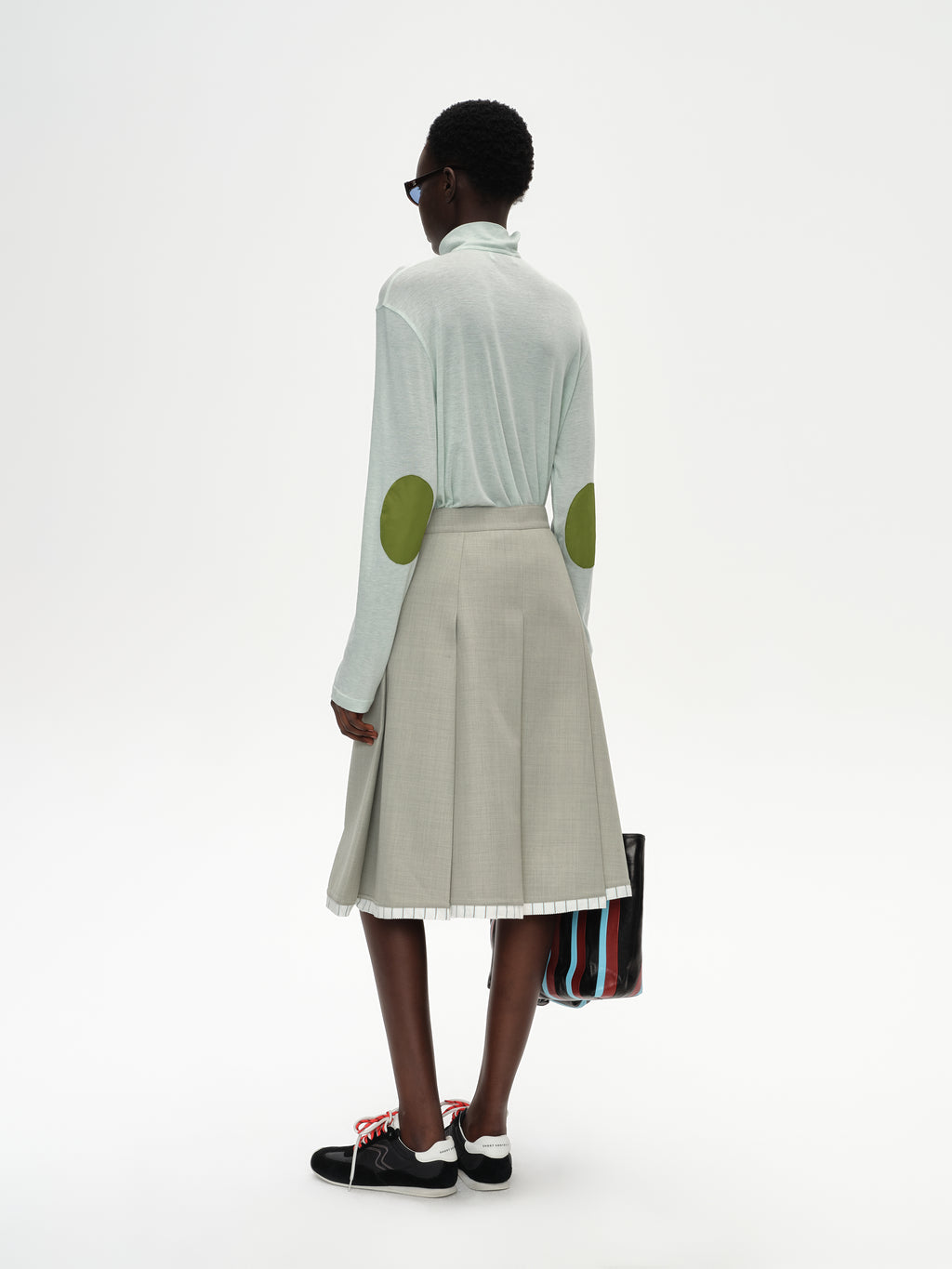Patchwork Stand Collar Top