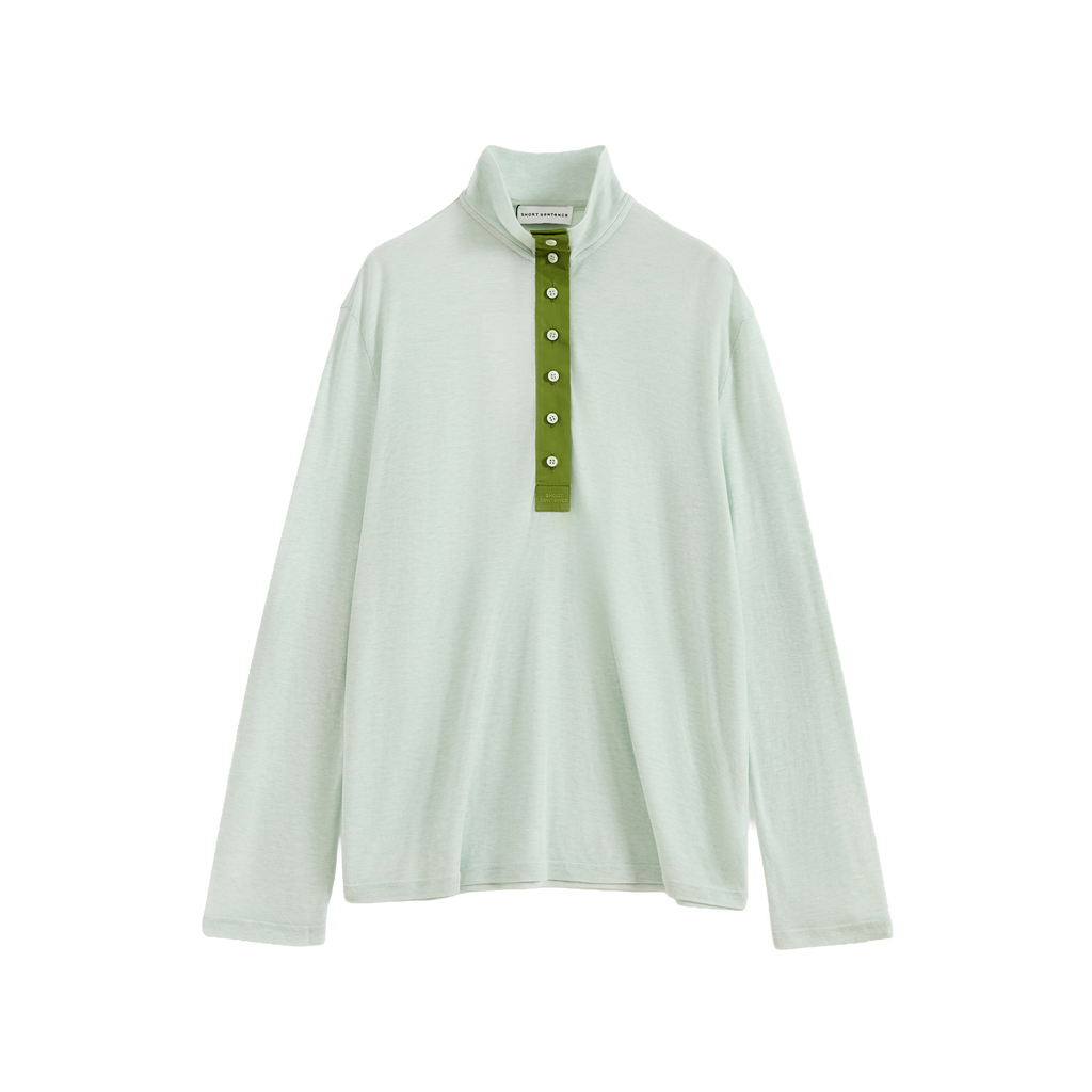 Patchwork Stand Collar Top