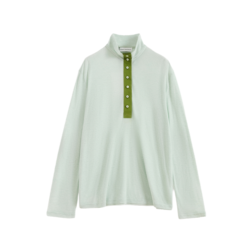 Patchwork Stand Collar Top