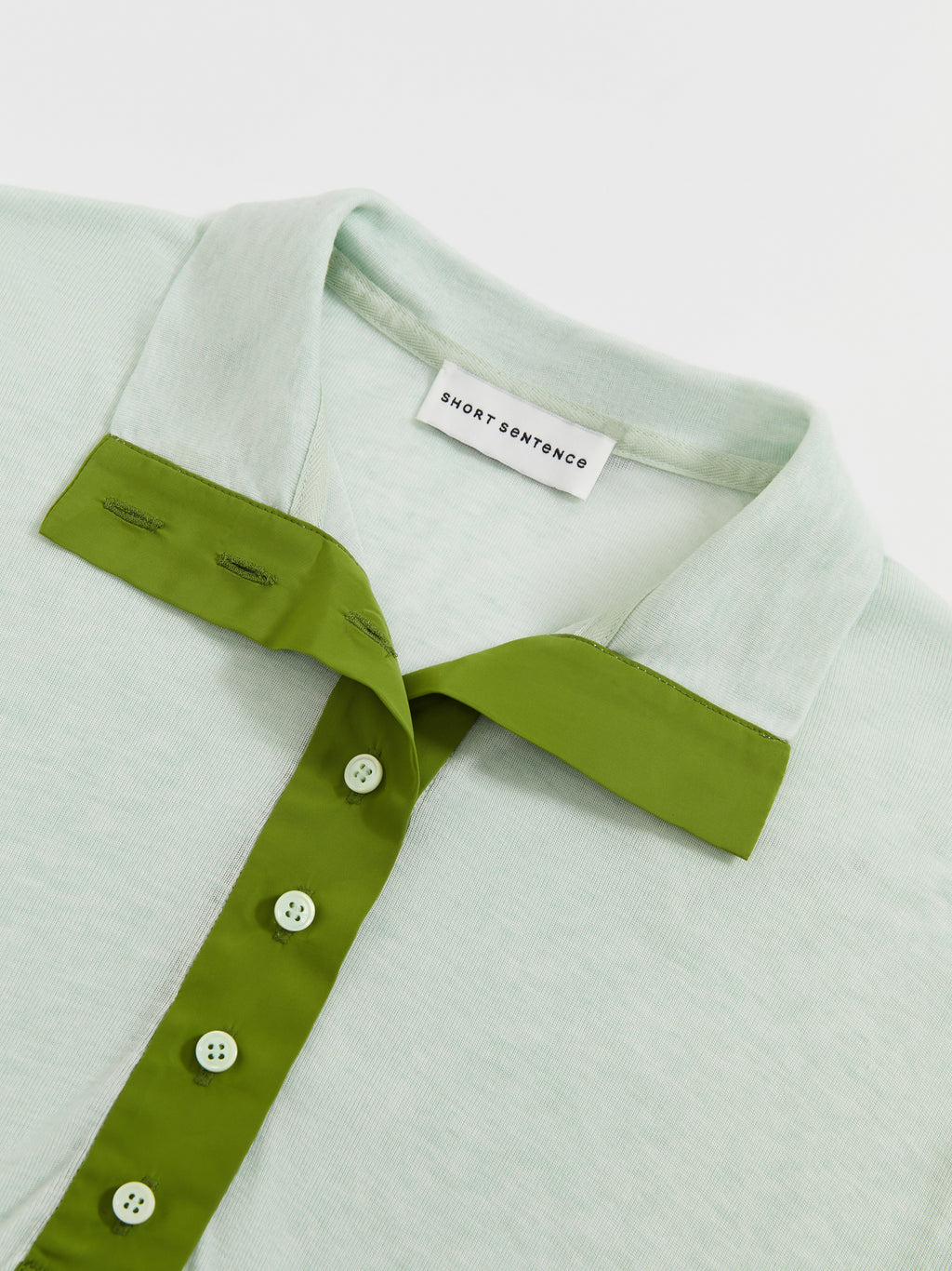Patchwork Stand Collar Top