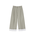 Straight Leg Cuffed Trousers