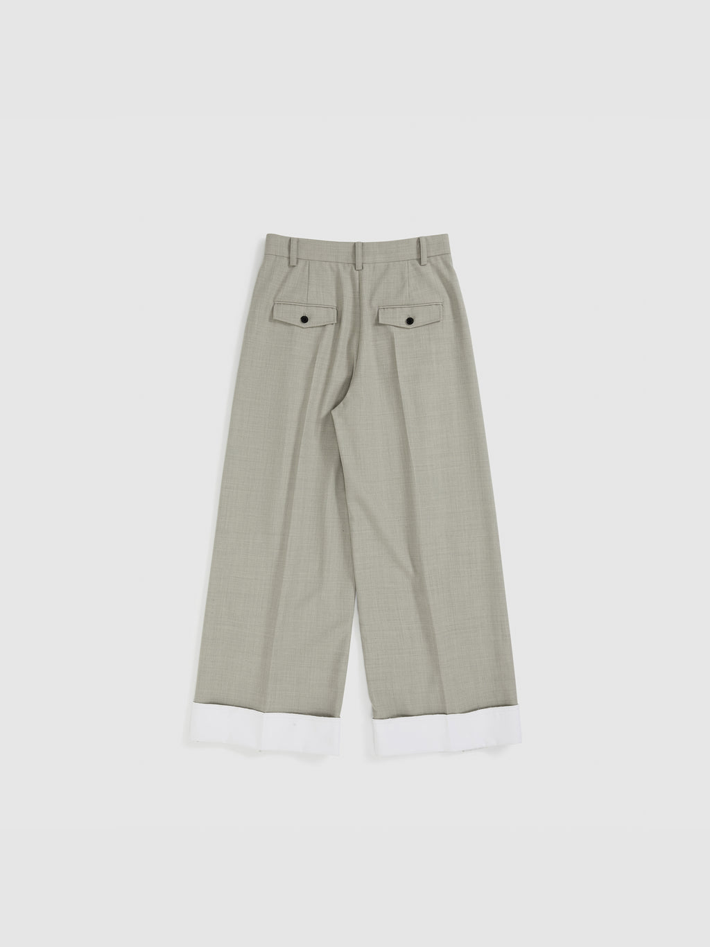Straight Leg Cuffed Trousers
