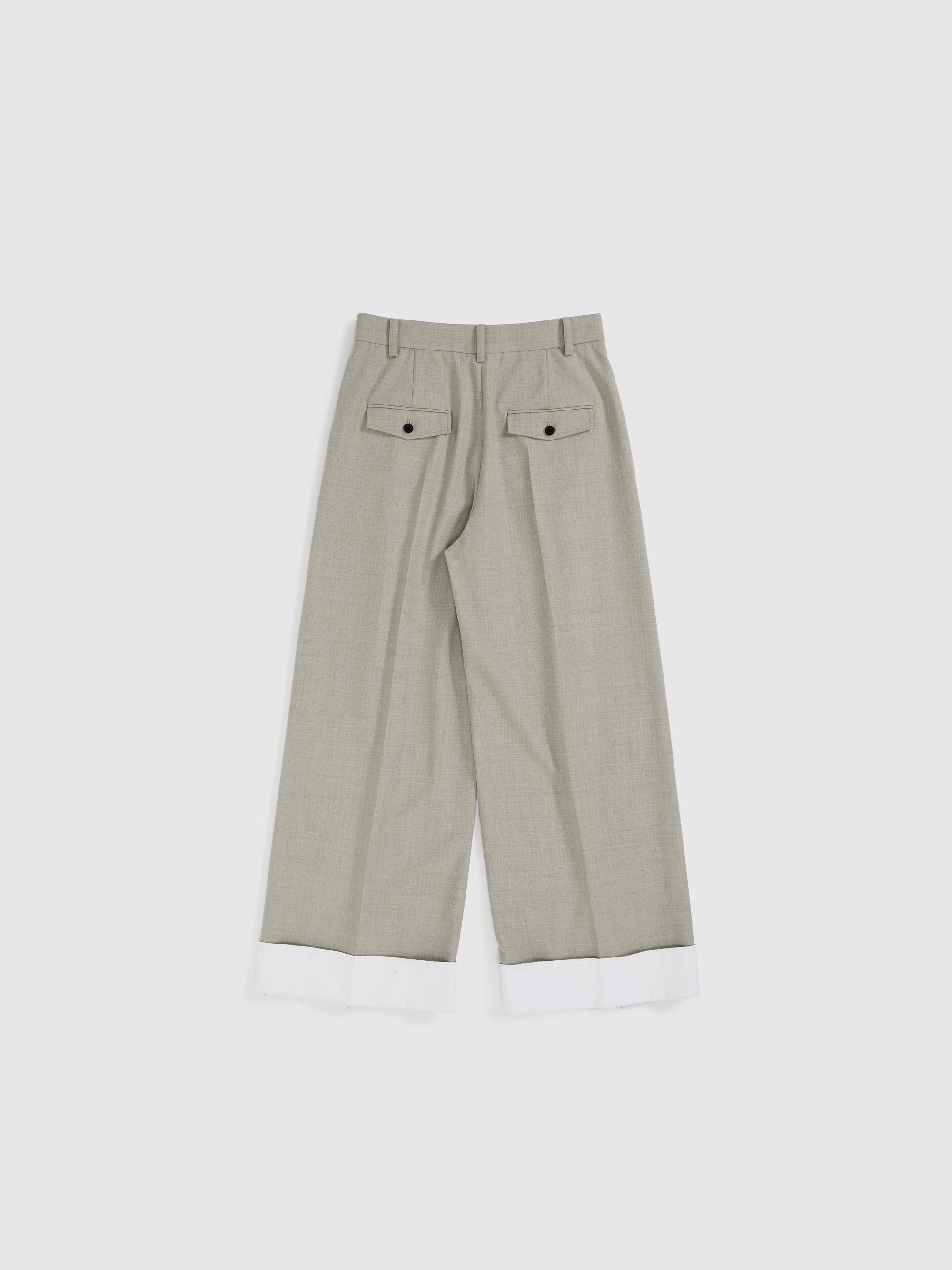 Straight Leg Cuffed Trousers