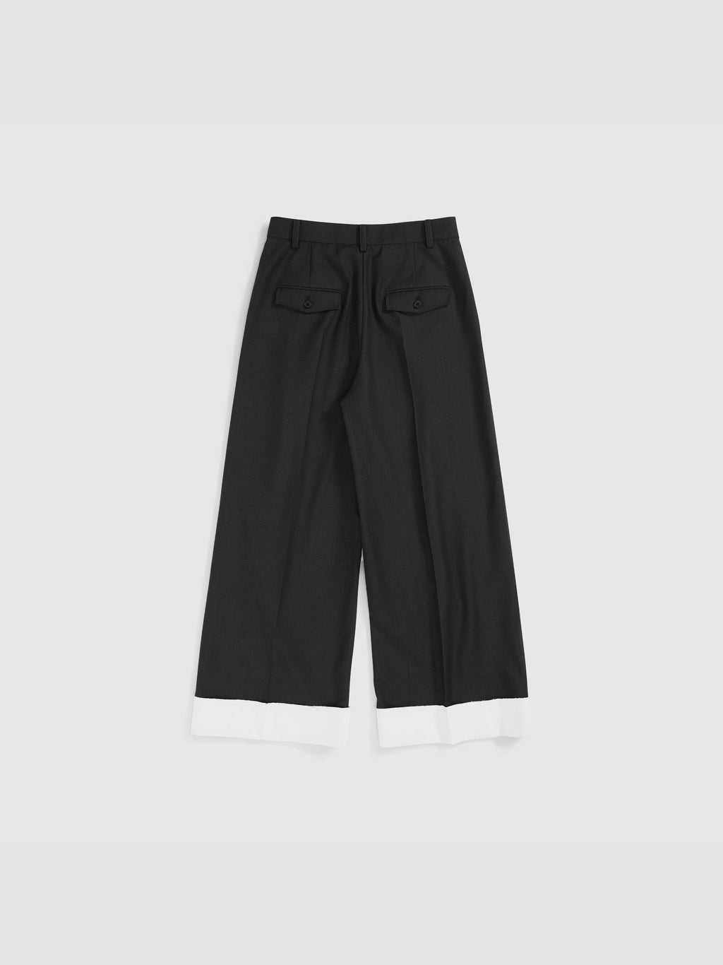 Straight Leg Cuffed Trousers