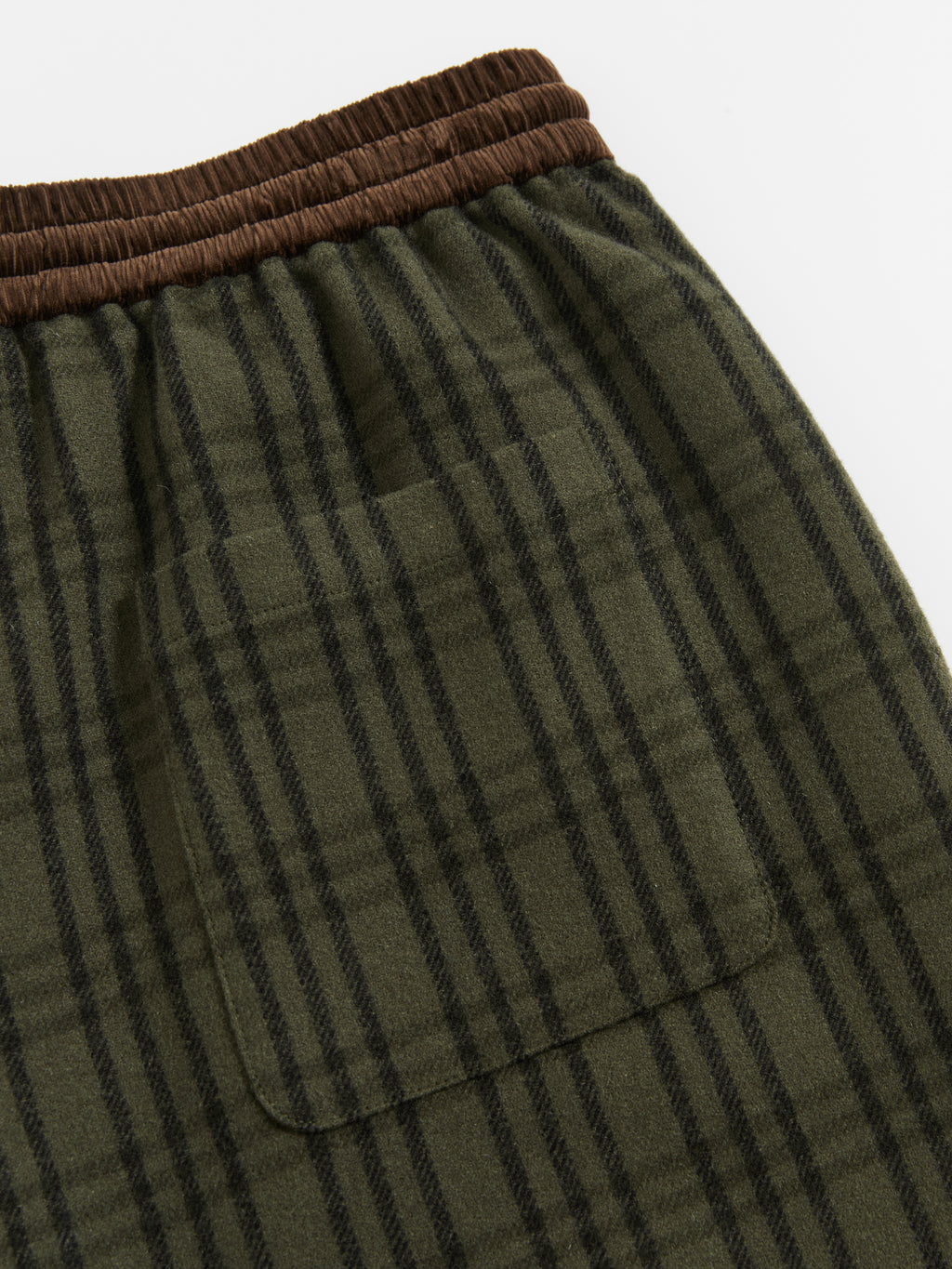 Color Block Waist Cuffed Check Pants