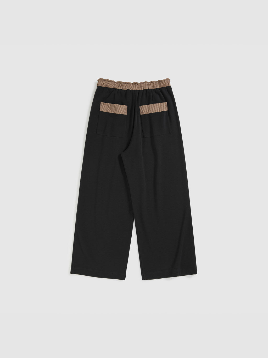 Gingham Spliced Loose-Leg Trousers