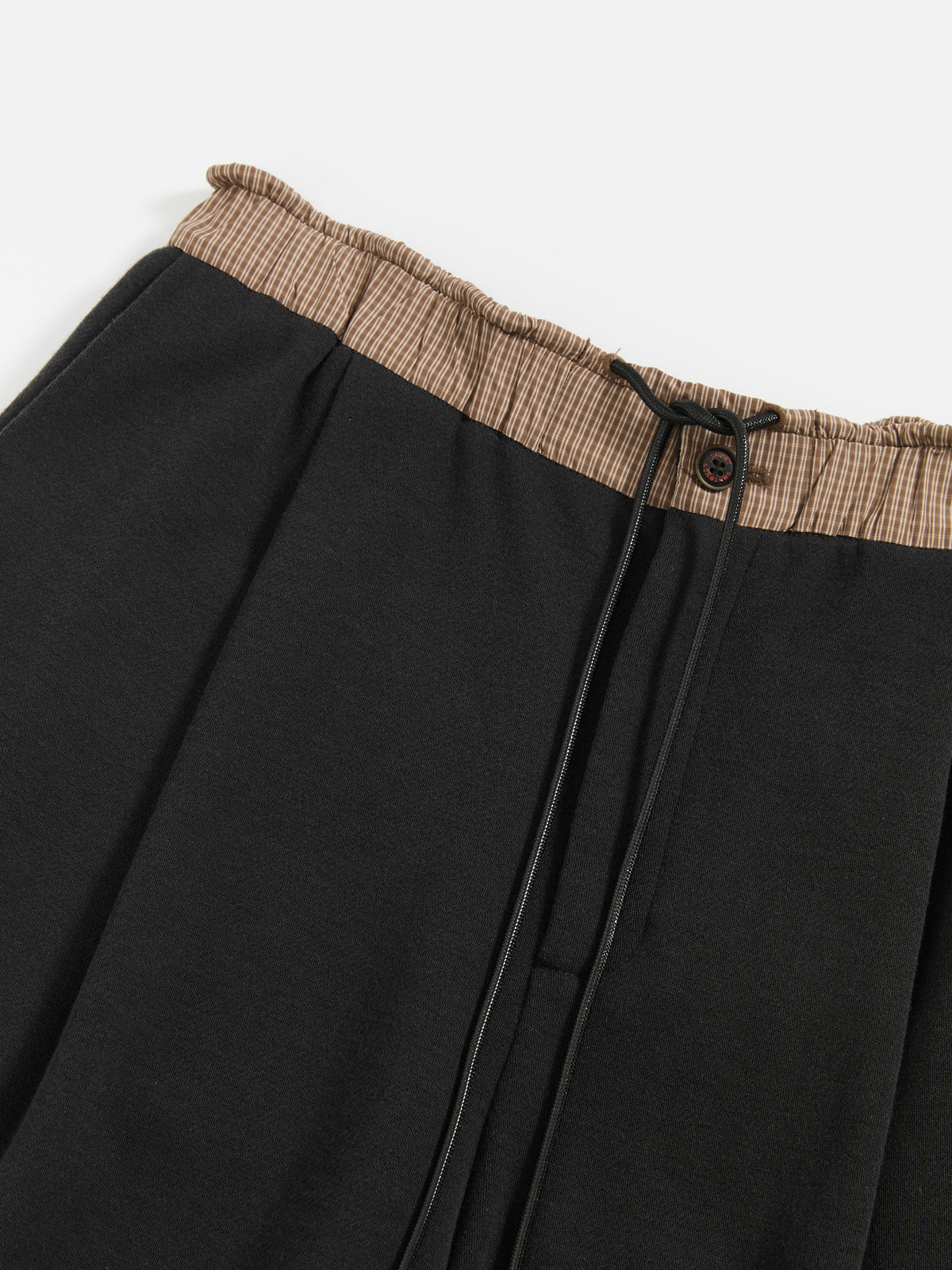 Gingham Spliced Loose-Leg Trousers