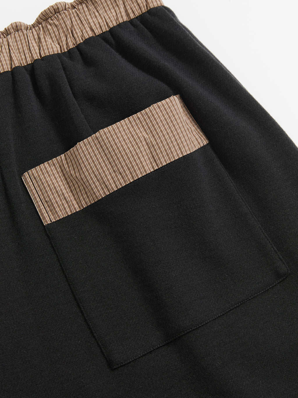 Gingham Spliced Loose-Leg Trousers