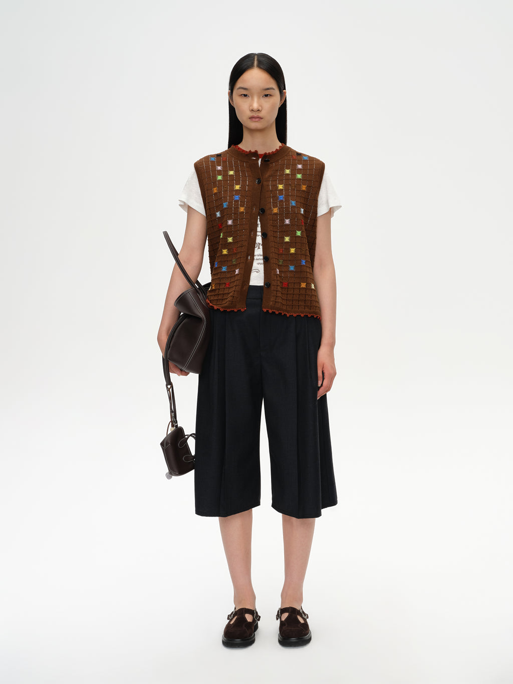 Micro-Cocoon Pleated Capri Pants