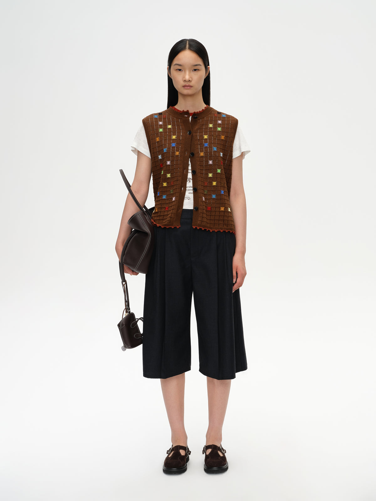 Micro-Cocoon Pleated Capri Pants