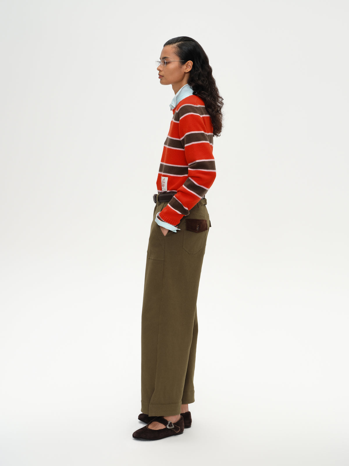 Corduroy Cuffed Straight Pants