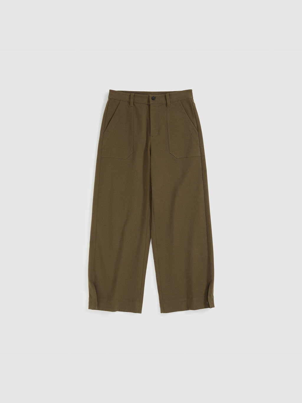 Corduroy Cuffed Straight Pants