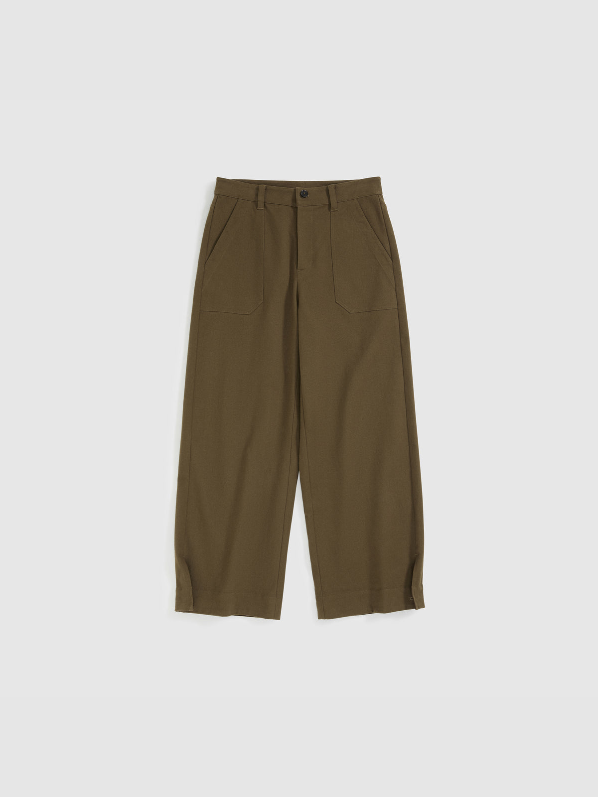 Corduroy Cuffed Straight Pants