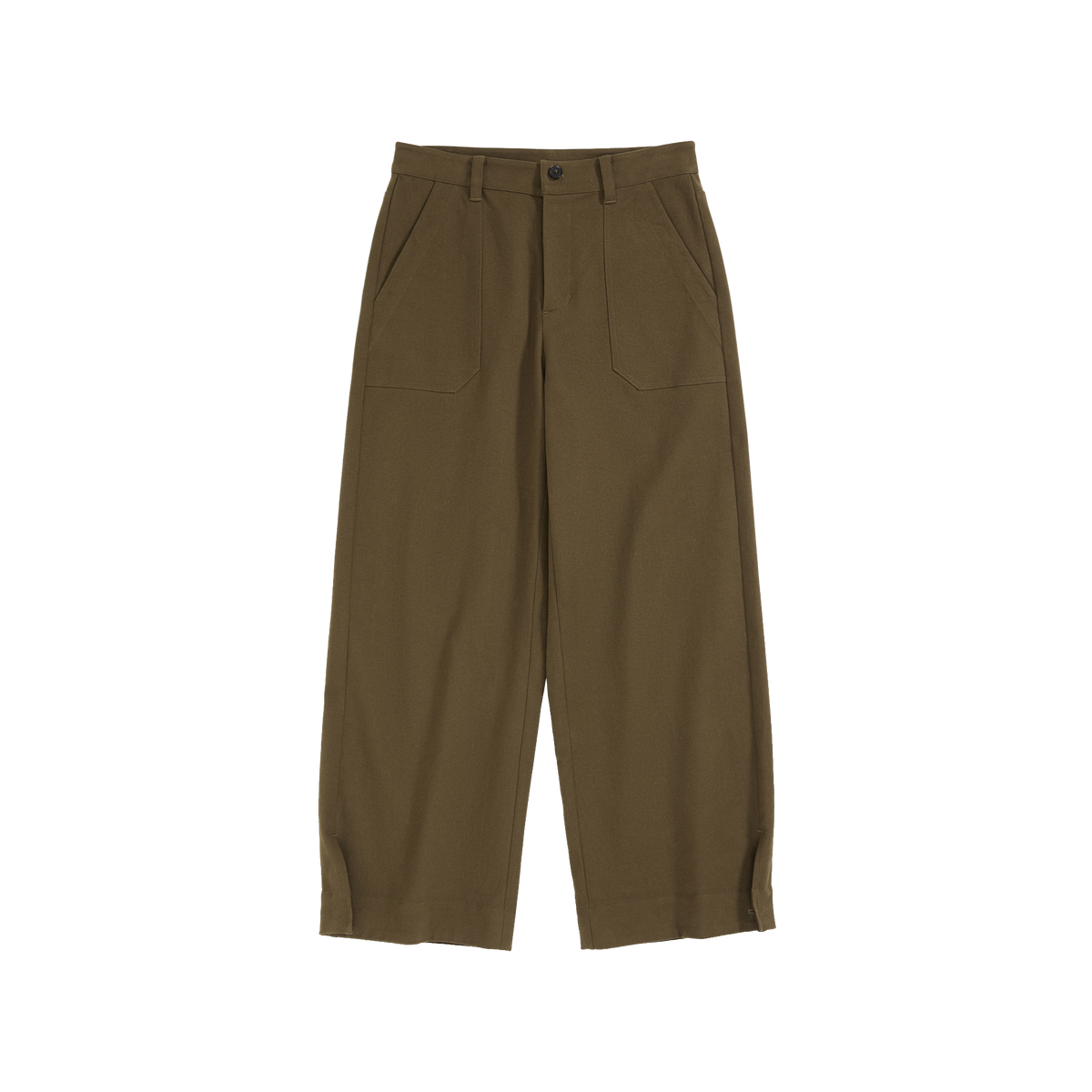 Corduroy Cuffed Straight Pants