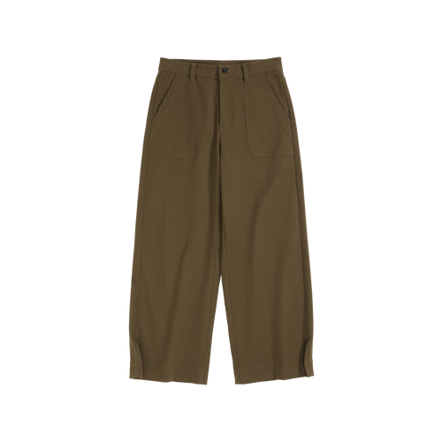 Corduroy Cuffed Straight Pants