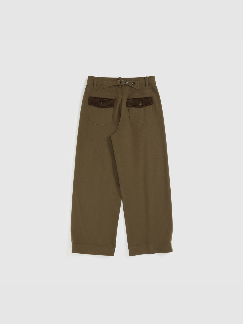 Corduroy Cuffed Straight Pants