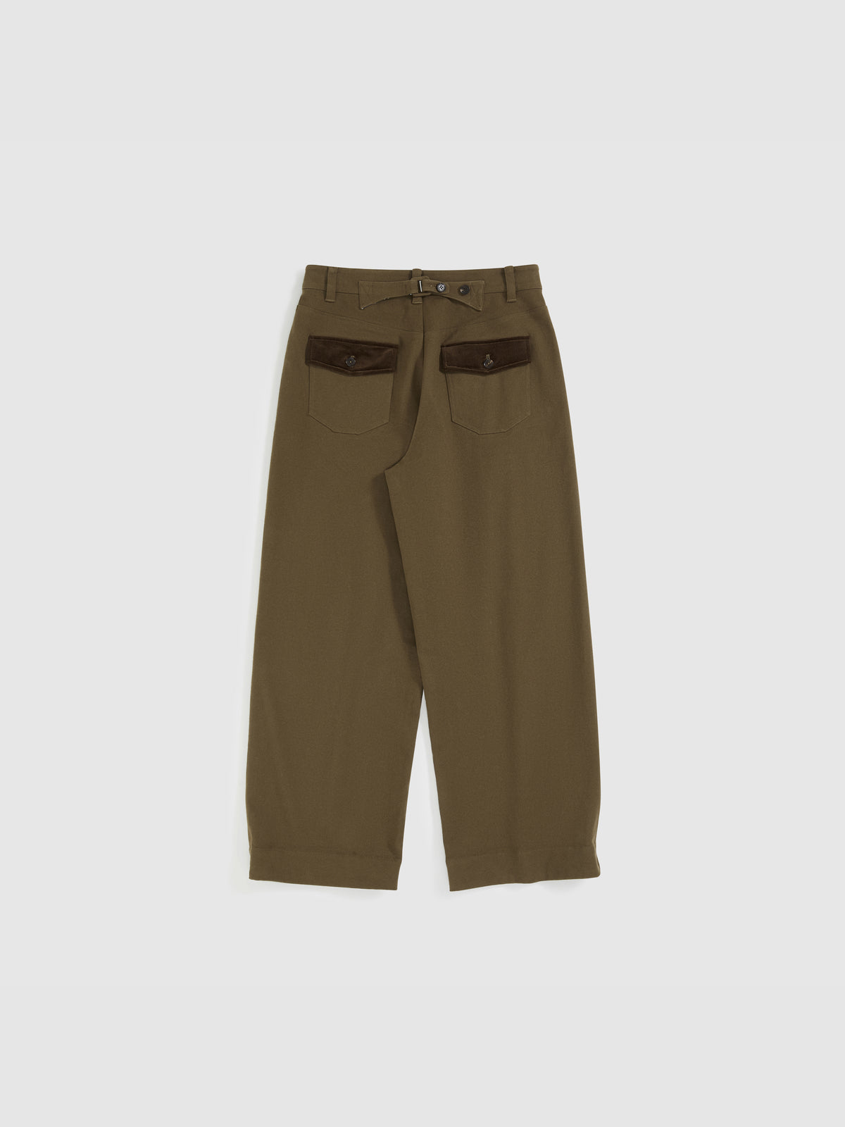 Corduroy Cuffed Straight Pants