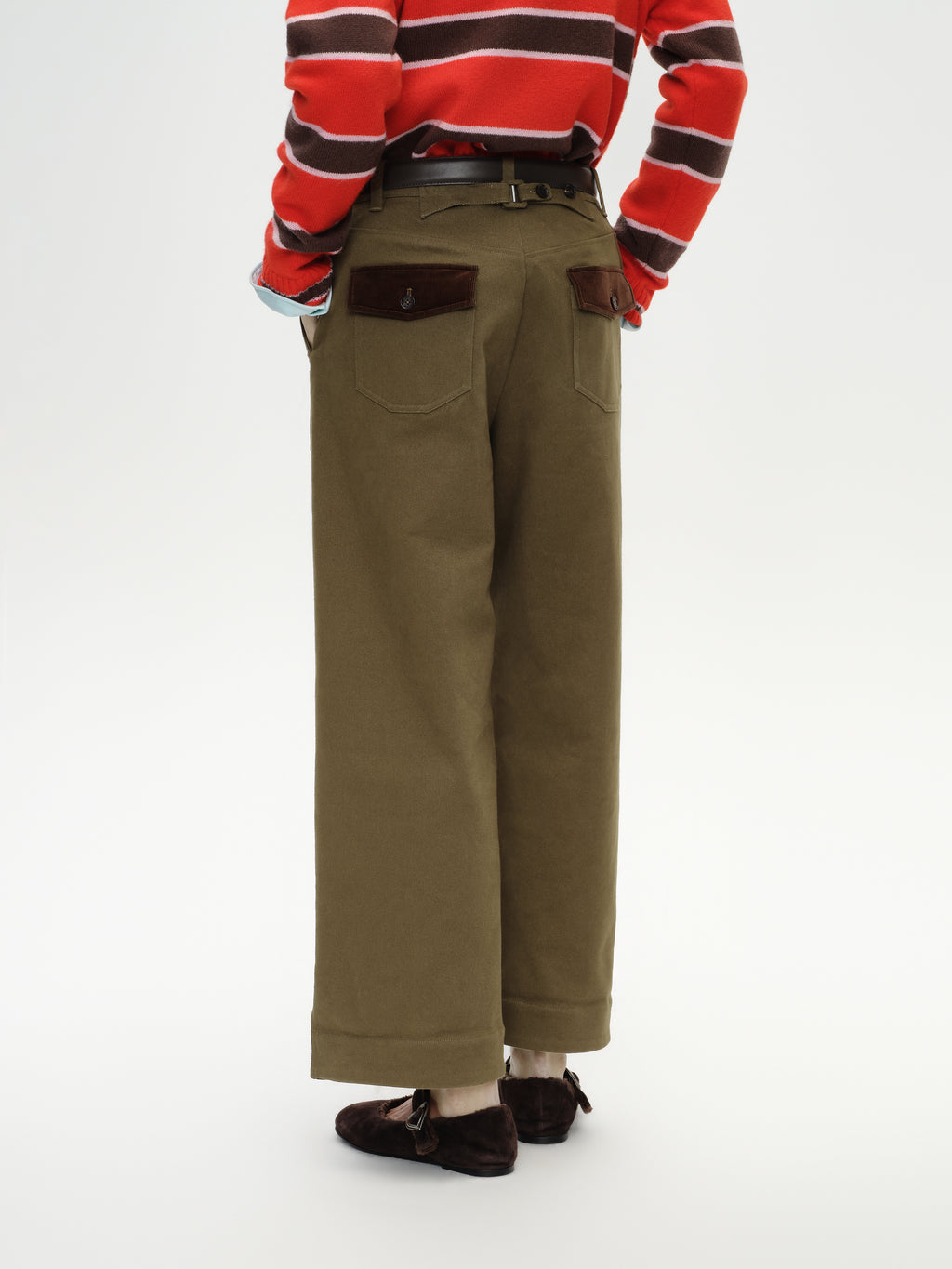 Corduroy Cuffed Straight Pants