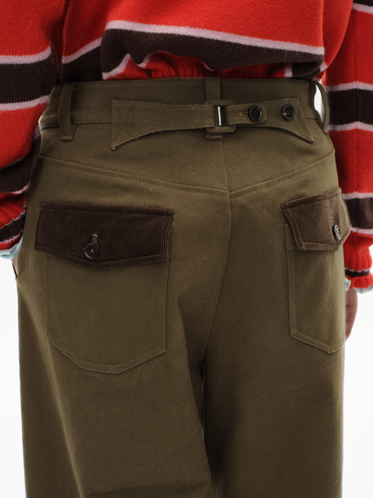 Corduroy Cuffed Straight Pants
