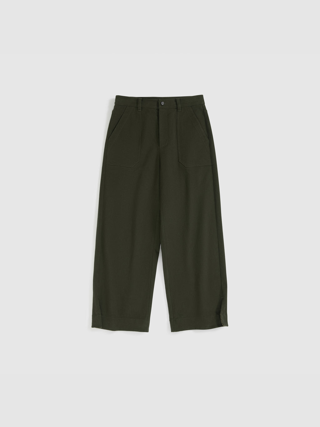 Corduroy Cuffed Straight Pants