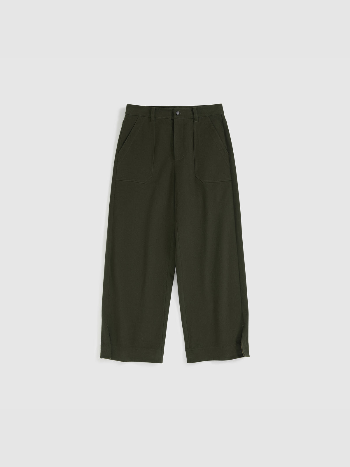 Corduroy Cuffed Straight Pants