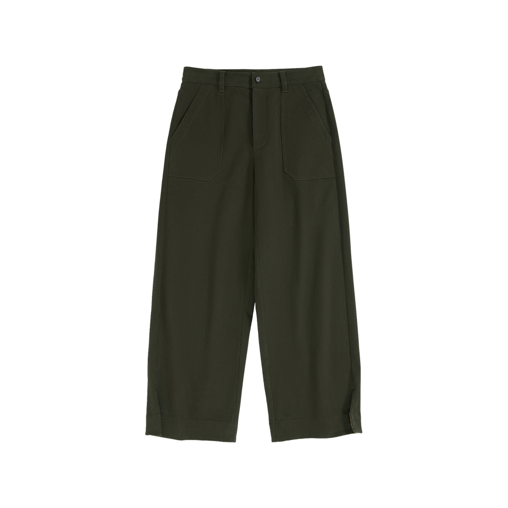 Corduroy Cuffed Straight Pants