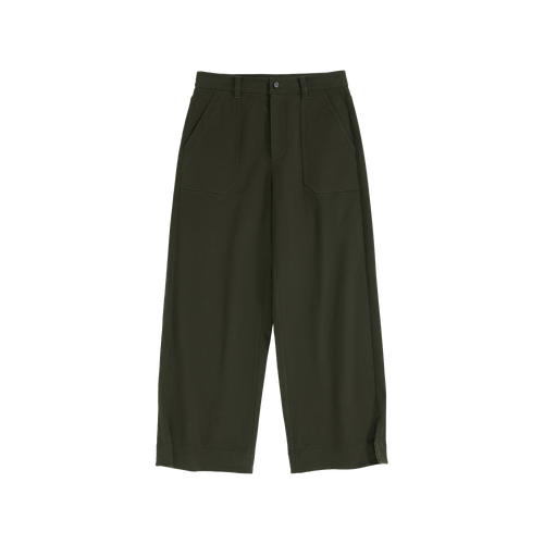 Corduroy Cuffed Straight Pants