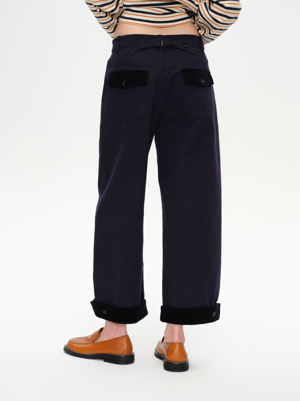 Corduroy Cuffed Straight Pants