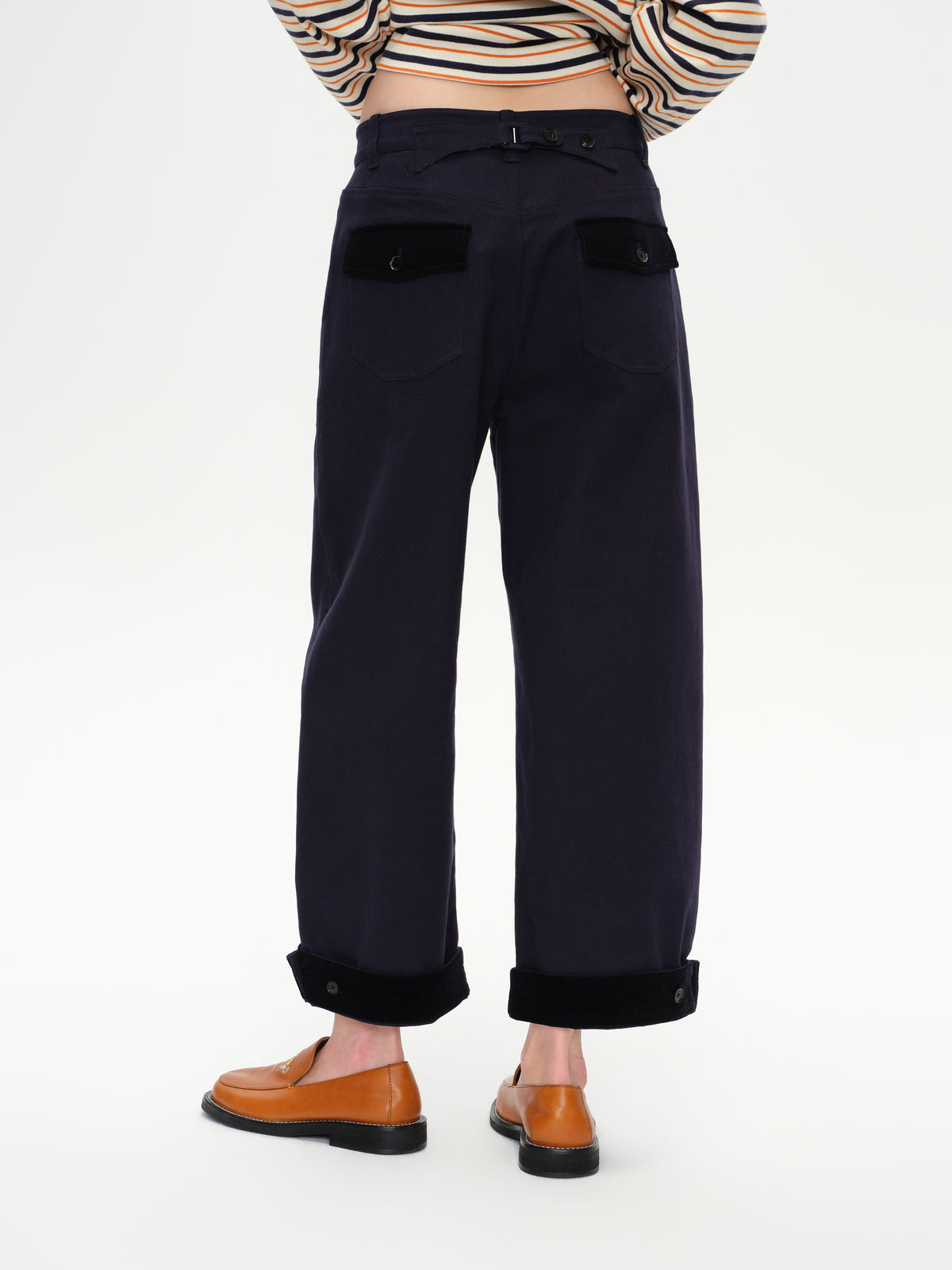 Corduroy Cuffed Straight Pants
