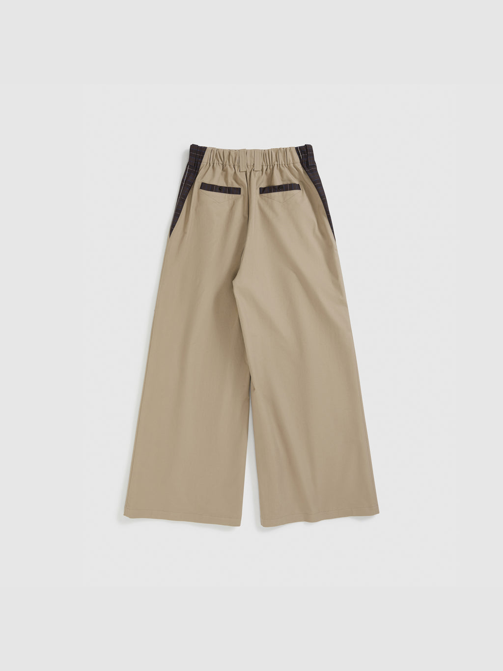 High-Waist Check Patchwork Pants