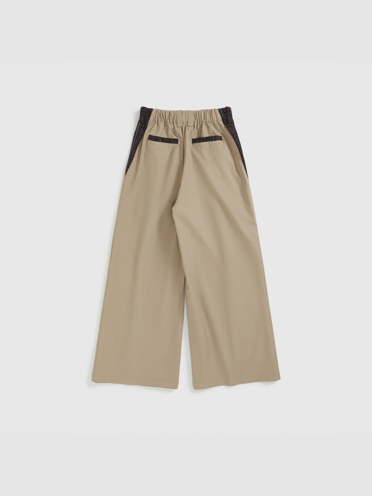 High-Waist Check Patchwork Pants