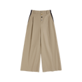 High-Waist Check Patchwork Pants