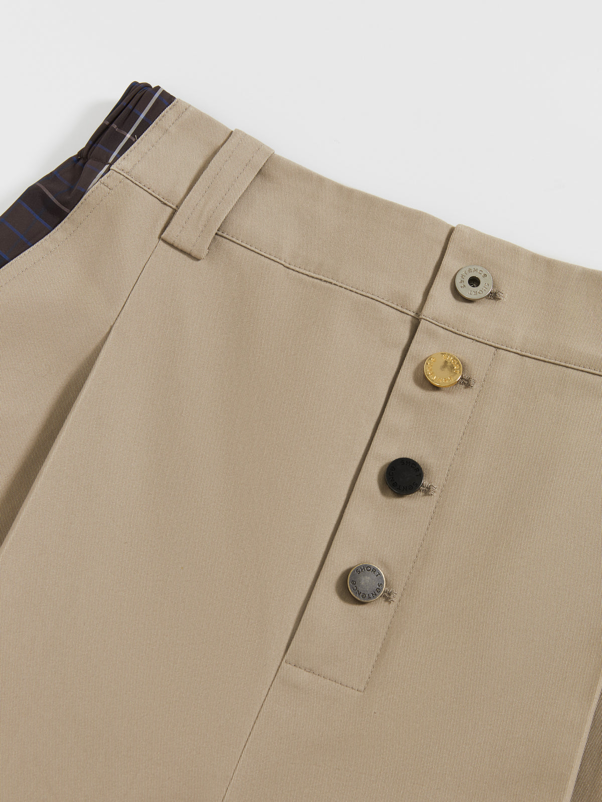 High-Waist Check Patchwork Pants