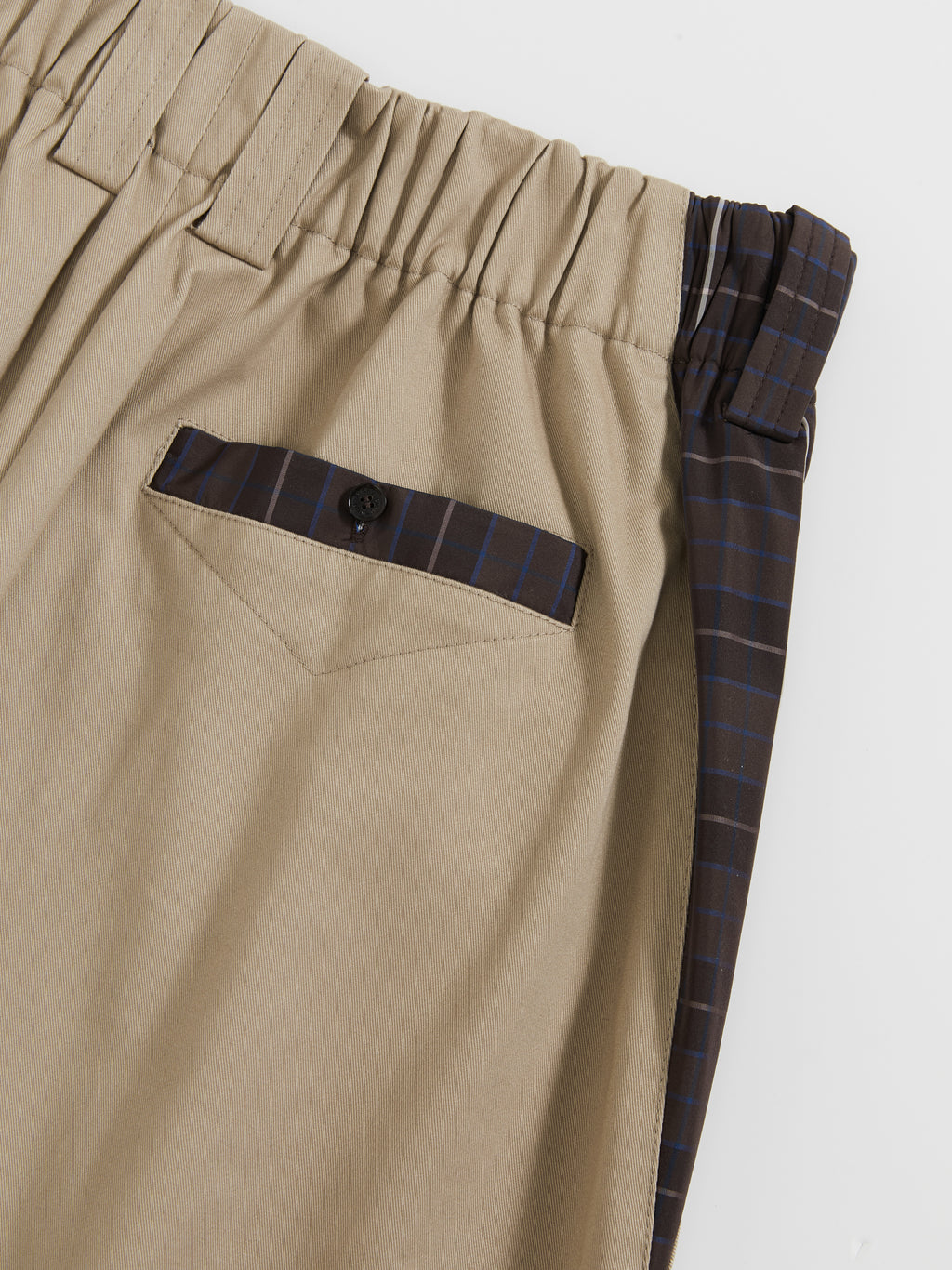 Pantaloni a vita alta con patchwork a quadri