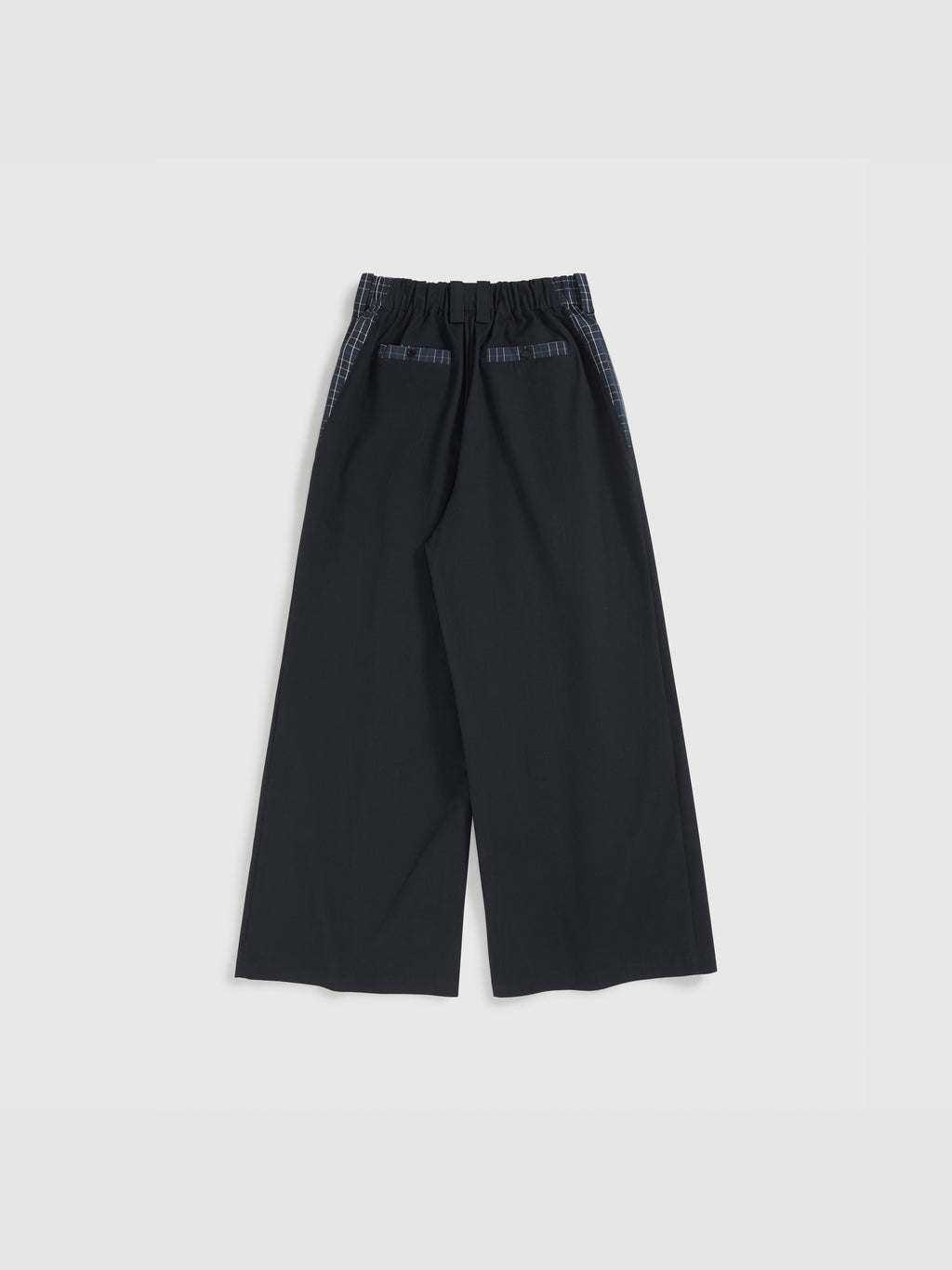 High-Waist Check Patchwork Pants